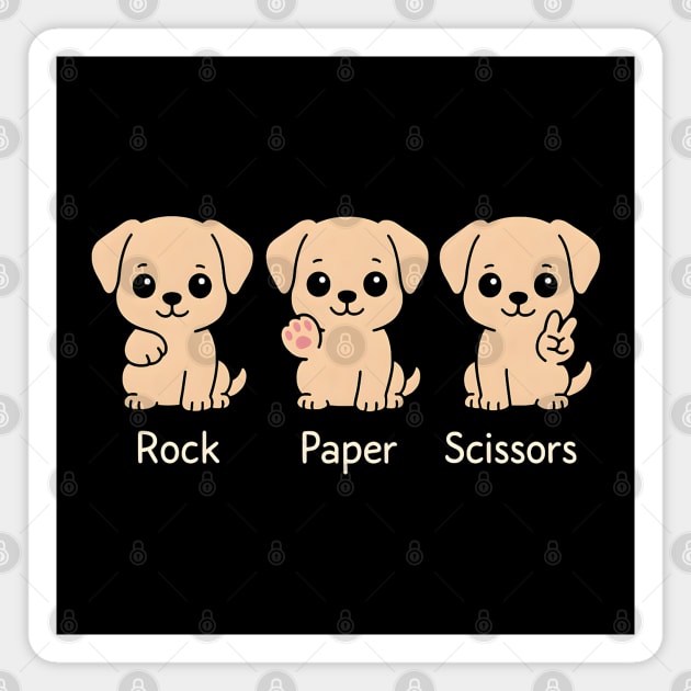 Rock Paper Scissors Dog – Cute Puppy Game Humor Design Magnet by MakerMind8.2